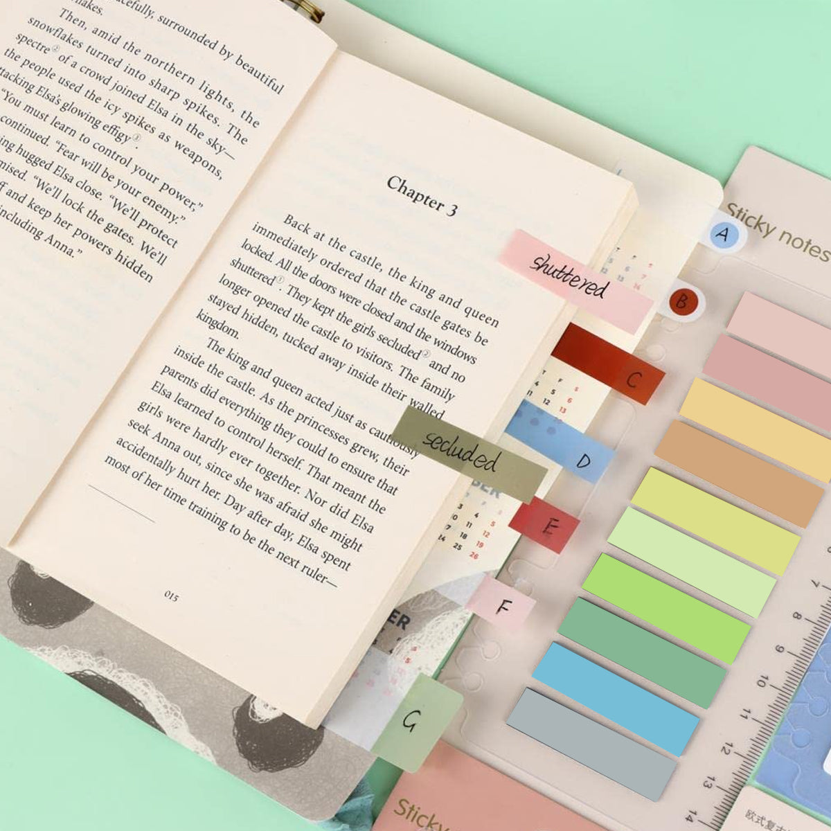 HASTHIP Sticky Tabs Morandi Color Sticky 600pcs Index Tabs Sticky Notes with Ruler Color Sticky Tabs for Notebook, Books, PET Material Page Tabs Sticky Flags File Index Tabs Office Stationery HASTHIP Sticky Tabs Morandi Color Sticky 600pcs Index Tabs Sticky Notes with Ruler Color Sticky Tabs for Notebook, Books, PET Material Page Tabs Sticky Flags File Index Tabs Office Stationery